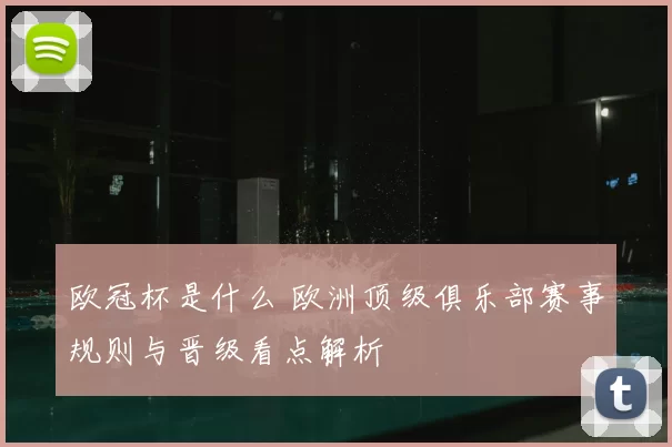 欧冠杯是什么 欧洲顶级俱乐部赛事规则与晋级看点解析